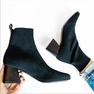 Steve Madden Black Sock Ankle Booties